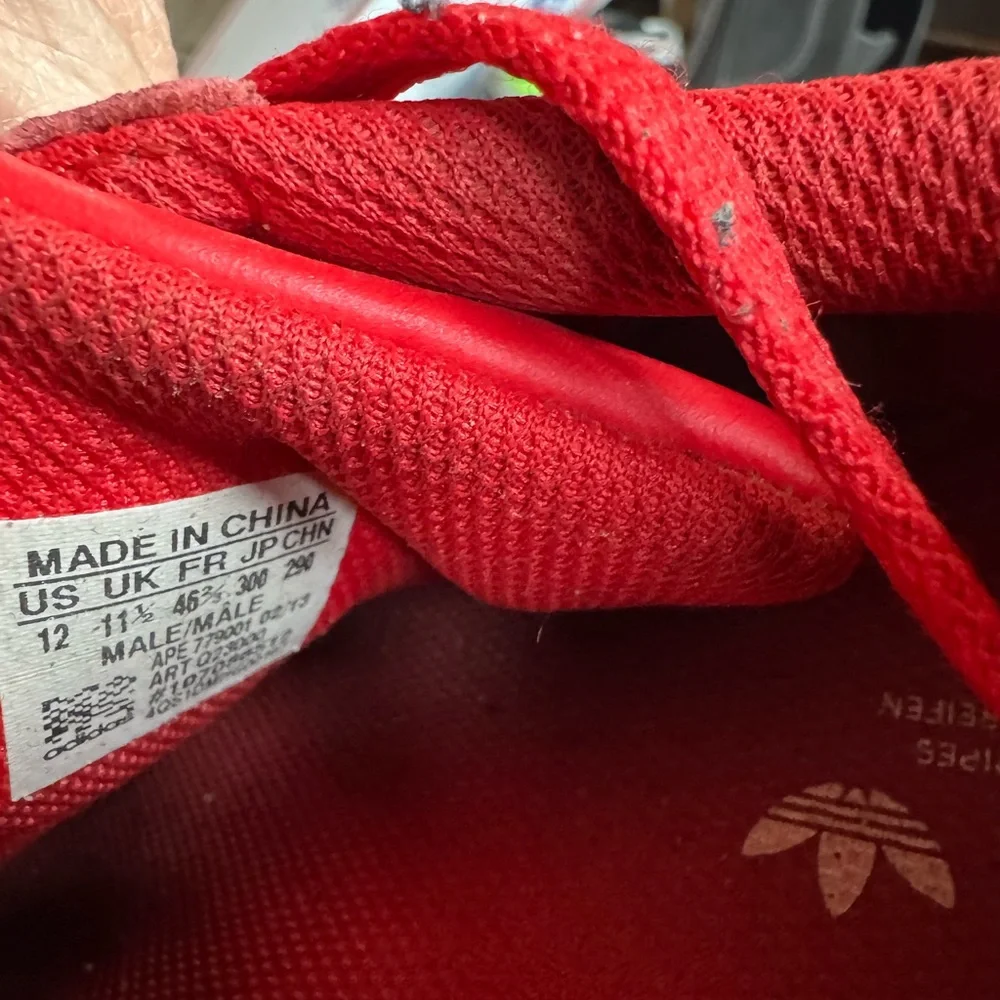 Adidas‎ Superstars CLR Vivid Red Leather Sneakers